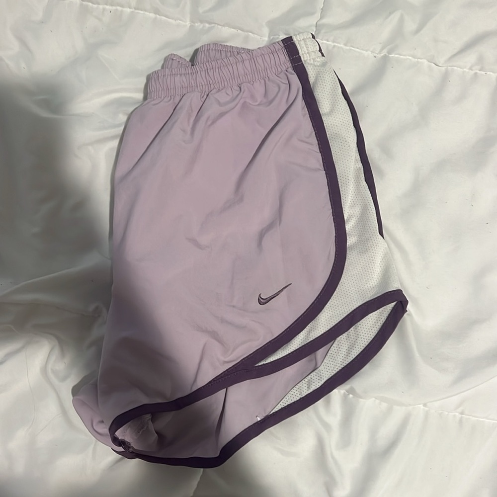 size small purple nike dri fit shorts